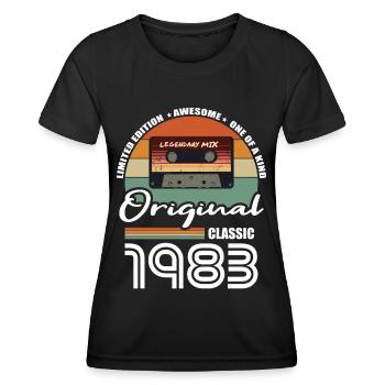 40th birthday born 1983 Original Classic 1983 - Women's Functional T-Shirt - black - Front - AI Model Female 172 light (172cm)