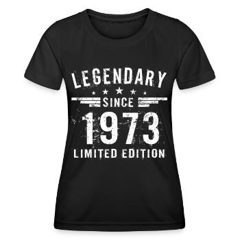 50. Geburtstag Jahrgang 1973 Legendary Since 1973 - Frauen Funktions-T-Shirt - Schwarz - Vorne - AI Model Female 172 light (172cm)