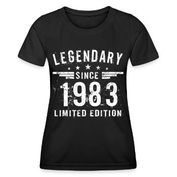 40e anniversaire né en 1983 Légendaire depuis 1983 - T-shirt sport Femme - noir - Devant - AI Model Female 172 light (172cm)