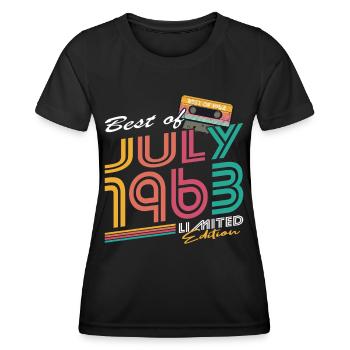60. Geburtstag Jahrgang Juli 1963 Best of 1963 - Frauen Funktions-T-Shirt - Schwarz - Vorne - AI Model Female 172 light (172cm)
