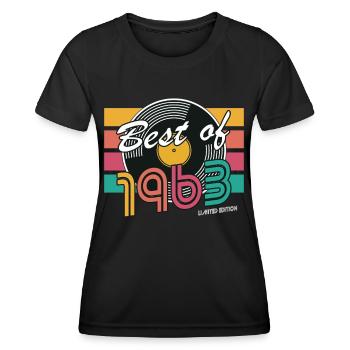60. Geburtstag Jahrgang 1963 Best of 1963 - Frauen Funktions-T-Shirt - Schwarz - Vorne - AI Model Female 172 light (172cm)