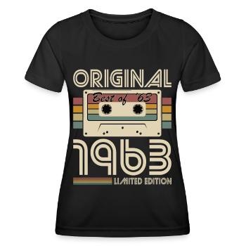 60. Geburtstag Jahrgang 1963 Original Best of 1963 - Frauen Funktions-T-Shirt - Schwarz - Vorne - AI Model Female 172 light (172cm)