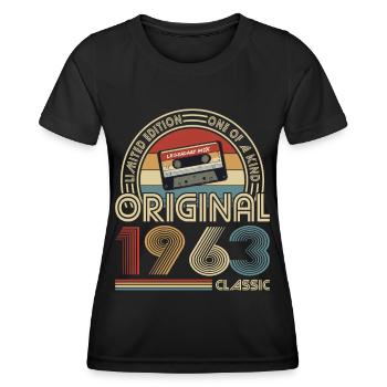 60th birthday born 1963 Original 1963 Classic - Women's Functional T-Shirt - black - Front - AI Model Female 172 light (172cm)