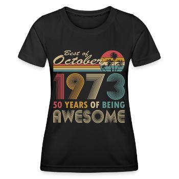 50e anniversaire né en 1973 Best of 1973 - T-shirt sport Femme - noir - Devant - AI Model Female 172 light (172cm)