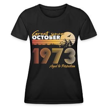 50th birthday Born 1973 Great Since 1973 - Women's Functional T-Shirt - black - Front - AI Model Female 172 light (172cm)