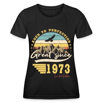 50th birthday Born 1973 Great Since 1973 - Women's Functional T-Shirt - black - Front - AI Model Female 172 light (172cm)