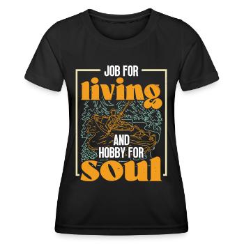 Travail d’aviron pour la vie et le passe-temps pour rameur d’âme - T-shirt sport Femme - noir - Devant - AI Model Female 172 light (172cm)
