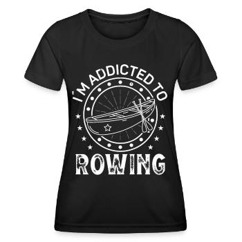 Aviron accro à l’aviron Aviron Rowing Canoë à aviron - T-shirt sport Femme - noir - Devant - AI Model Female 172 light (172cm)