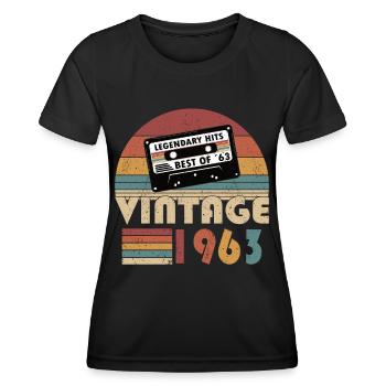 60. Geburtstag Jahrgang 1963 Best of 1963 - Frauen Funktions-T-Shirt - Schwarz - Vorne - AI Model Female 172 light (172cm)