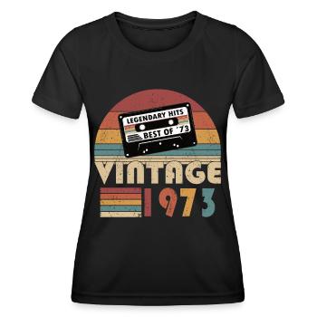 50e anniversaire né en 1973 Best of 1973 - T-shirt sport Femme - noir - Devant - AI Model Female 172 light (172cm)