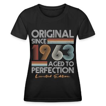 60th birthday born 1963 Original Since 1963 - Women's Functional T-Shirt - black - Front - AI Model Female 172 light (172cm)