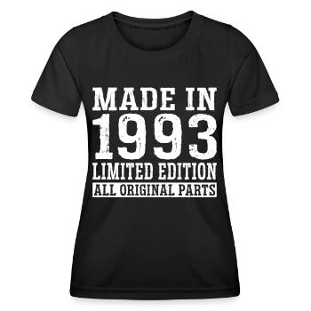 30e anniversaire Né en 1993 Fabriqué en 1993 - T-shirt sport Femme - noir - Devant - AI Model Female 172 light (172cm)