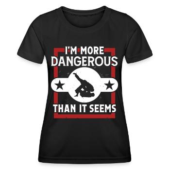 Le Jiu Jitsu plus dangereux qu’il n’y paraît Le Jujutsu MMA - T-shirt sport Femme - noir - Devant - AI Model Female 172 light (172cm)