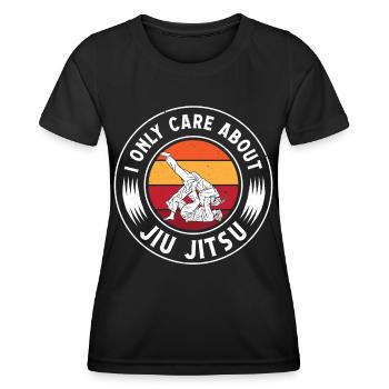 Jujutsu ne se soucie que du Jiu Jitsu Arts Martiaux MMA - T-shirt sport Femme - noir - Devant - AI Model Female 172 light (172cm)