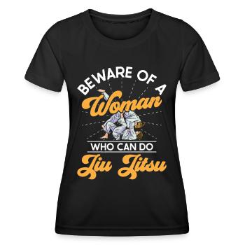 Jujutsu Méfiez-vous d’une femme Jiu Jitsu Arts Martiaux - T-shirt sport Femme - noir - Devant - AI Model Female 172 light (172cm)