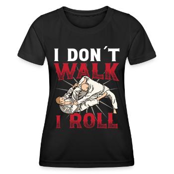 Jiu Jitsu Dont Walk I Roll Jujutsu Arts Martiaux - T-shirt sport Femme - noir - Devant - AI Model Female 172 light (172cm)