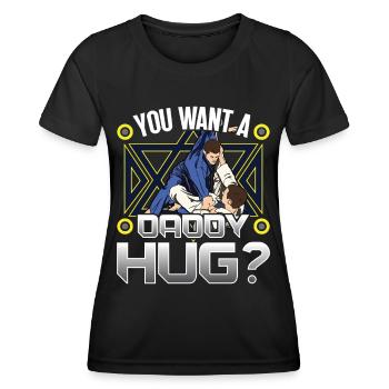 Jiu Jitsu Tu veux papa Hug Jujutsu Arts Martiaux - T-shirt sport Femme - noir - Devant - AI Model Female 172 light (172cm)