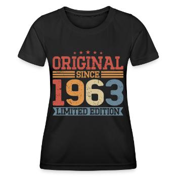60th birthday born 1963 Original Since 1963 - Women's Functional T-Shirt - black - Front - AI Model Female 172 light (172cm)