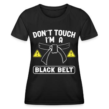 Jiu Jitsu Ne Touche Pas dans Un Jujutsu Ceinture Noire MMA - T-shirt sport Femme - noir - Devant - AI Model Female 172 light (172cm)