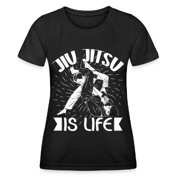 Jiu Jitsu est la vie Jujutsu Arts Martiaux MMA - T-shirt sport Femme - noir - Devant - AI Model Female 172 light (172cm)