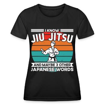 Jiu Jitsu et peut-être 3 autres mots japonais Jujutsu - T-shirt sport Femme - noir - Devant - AI Model Female 172 light (172cm)