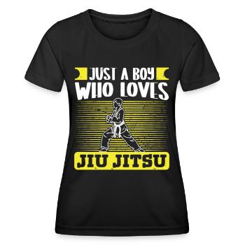 Jujutsu Just Boy qui aime les arts martiaux Jiu Jitsu - T-shirt sport Femme - noir - Devant - AI Model Female 172 light (172cm)