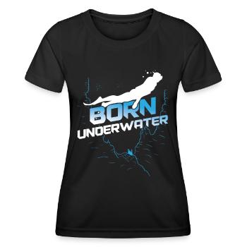 Freediving Born Underwater Apnea Diving Diver - Frauen Funktions-T-Shirt - Schwarz - Vorne - AI Model Female 172 light (172cm)