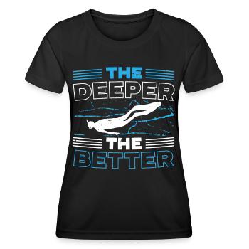 Plongée en apnée Plus profonde La meilleure plongée en apnée - T-shirt sport Femme - noir - Devant - AI Model Female 172 light (172cm)