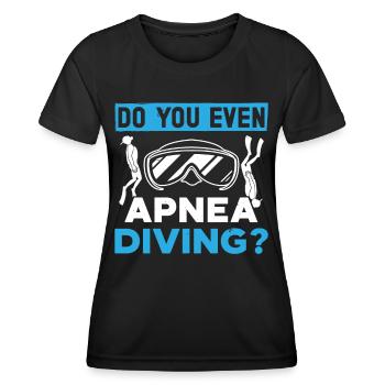 Apnée Plongeon Plongeur Natation - T-shirt sport Femme - noir - Devant - AI Model Female 172 light (172cm)
