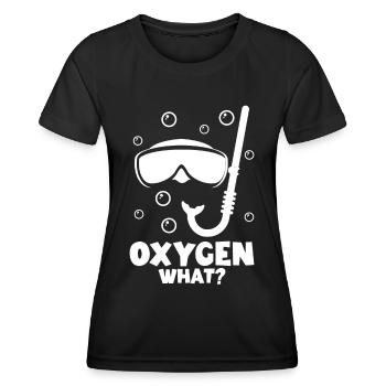 Freediving Oxygen What Apnea Diving Diver Swimming - Frauen Funktions-T-Shirt - Schwarz - Vorne - AI Model Female 172 light (172cm)