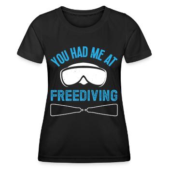 Plongée en apnée Vous m’avez eu à Apnée Plongeur - T-shirt sport Femme - noir - Devant - AI Model Female 172 light (172cm)