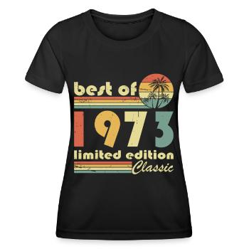 50e anniversaire né en 1973 Best of 1973 - T-shirt sport Femme - noir - Devant - AI Model Female 172 light (172cm)