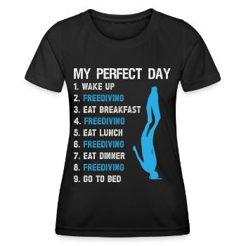 Freediver Perfect Day Freediving Apnea Diving Dive - T-shirt sport Femme - noir - Devant - AI Model Female 172 light (172cm)