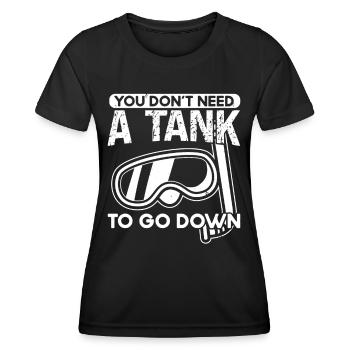 L’apnée n’a pas besoin d’un réservoir pour descendre en apnée - T-shirt sport Femme - noir - Devant - AI Model Female 172 light (172cm)
