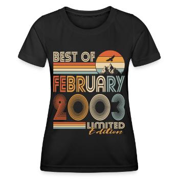 20. Geburtstag Jahrgang 2003 Best of 2003 - Frauen Funktions-T-Shirt - Schwarz - Vorne - AI Model Female 172 light (172cm)