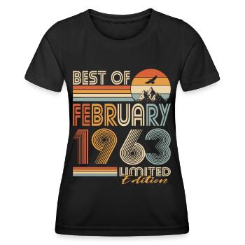 60. Geburtstag Jahrgang 1963 Best of 1963 - Frauen Funktions-T-Shirt - Schwarz - Vorne - AI Model Female 172 light (172cm)