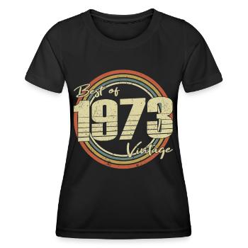50e anniversaire né en 1973 Best of 1973 - T-shirt sport Femme - noir - Devant - AI Model Female 172 light (172cm)