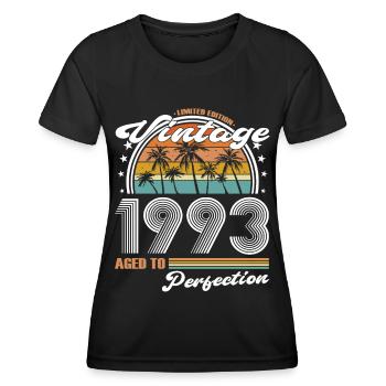 30. Geburtstag Jahrgang 1993 Vintage 1993 - Frauen Funktions-T-Shirt - Schwarz - Vorne - AI Model Female 172 light (172cm)