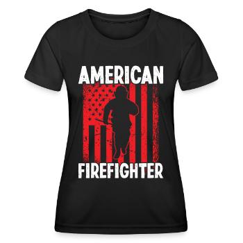 Firefighter American Firefighter Fire Department - Women's Functional T-Shirt - black - Front - AI Model Female 172 light (172cm)