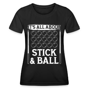 Snooker Tout sur Stick & Ball Billiards 8 Ball Pool - T-shirt sport Femme - noir - Devant - AI Model Female 172 light (172cm)