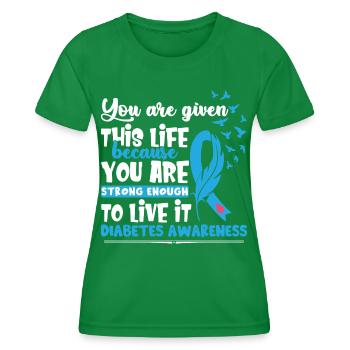 Diabetes Awareness - Women's Functional T-Shirt - kelly green - Front - AI Model Female 172 dark (172cm)