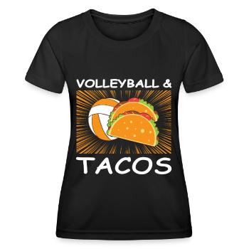 Volleyball & Tacos Lover Teenage Girls Player - T-shirt sport Femme - noir - Devant - AI Model Female 172 light (172cm)