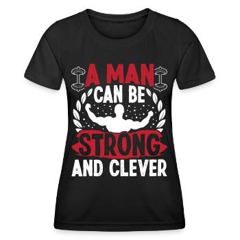 Strongman Strong Et Clever Fitness Musculation - T-shirt sport Femme - noir - Devant - AI Model Female 172 light (172cm)