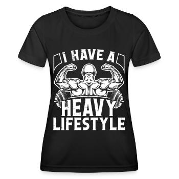 Strongman Heavy Lifestyle Gym Fitness Bodybuilding - Women's Functional T-Shirt - black - Front - AI Model Female 172 light (172cm)