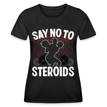 Strongman Non Aux Stéroïdes Gym Fitness Musculation - T-shirt sport Femme - noir - Devant - AI Model Female 172 light (172cm)