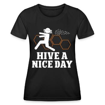 Beekeeper Hive A Nice Day Honey Bee Beekeeping - Women's Functional T-Shirt - black - Front - AI Model Female 172 light (172cm)