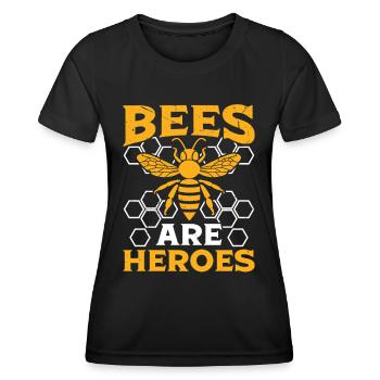 Apiculteur Les abeilles sont des héros Abeilles mellifères Apiculture - T-shirt sport Femme - noir - Devant - AI Model Female 172 light (172cm)