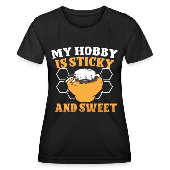 Apiculteur Mon passe-temps est l’apiculture collante et sucrée - T-shirt sport Femme - noir - Devant - AI Model Female 172 light (172cm)