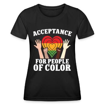 Black History Month Acceptance For People Of Color - Women's Functional T-Shirt - black - Front - AI Model Female 172 light (172cm)