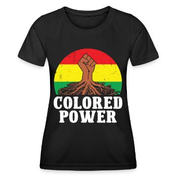 Black History Month Colored Power African-Americans - Women's Functional T-Shirt - black - Front - AI Model Female 172 light (172cm)